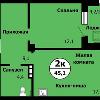 Продам квартиру в Красноярске по адресу Славы ул, площадь 45.1 кв.м.