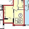 Продам квартиру в Сосенское по адресу Прокшинский пр-кт, 9, площадь 34.5 кв.м.